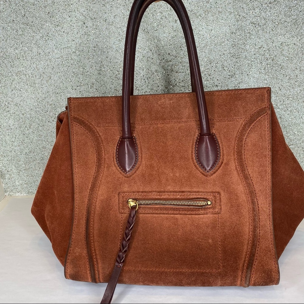 Celine Medium Phantom Medium Luggage Tote Brown Suede - Picture 3 of 16